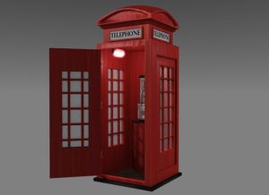Phone Booth 3d Model Flatpyramid