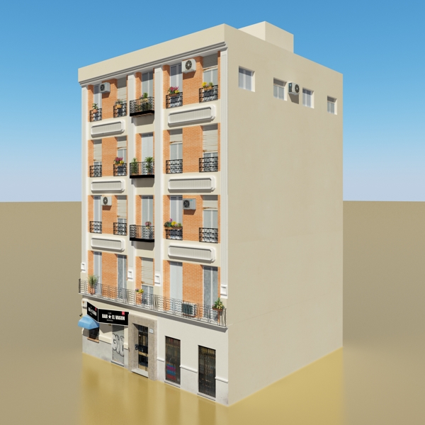 photorealistic low poly building 13 3d model 3ds max obj 149401