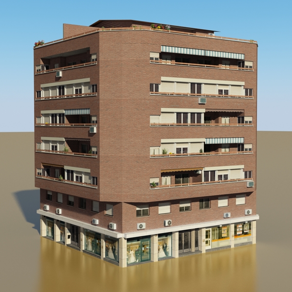 photorealistic low poly office building 3 3d model 3ds max obj 148676