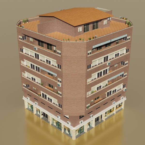 photorealistic low poly office building 3 3d model 3ds max obj 148678