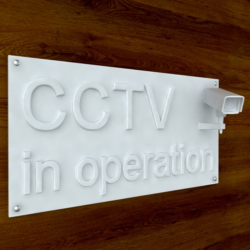 printable cctv sign stl obj 3d model  obj 124743