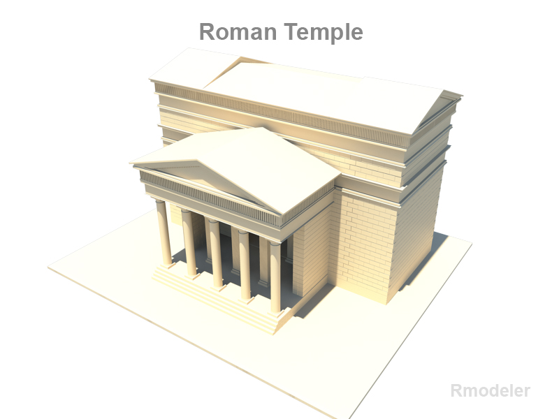 roman temple 3d model 3ds fbx c4d lwo ma mb hrc xsi obj 119711