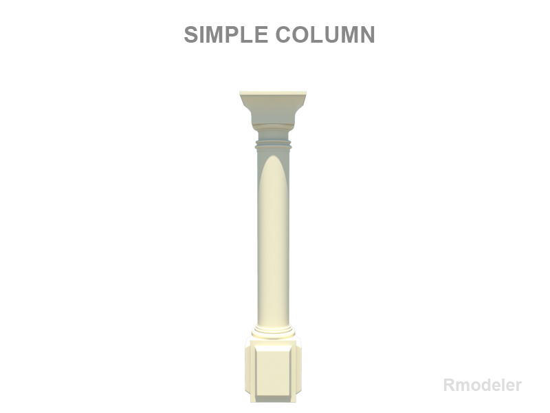 simple column 3d model 3ds fbx c4d lwo ma mb hrc xsi obj 119732
