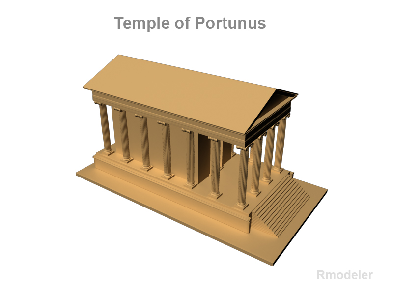 temple of portunus 3d model 3ds fbx c4d lwo ma mb obj 124765