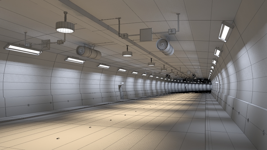 Tileable road tunnel 3D Model FlatPyramid