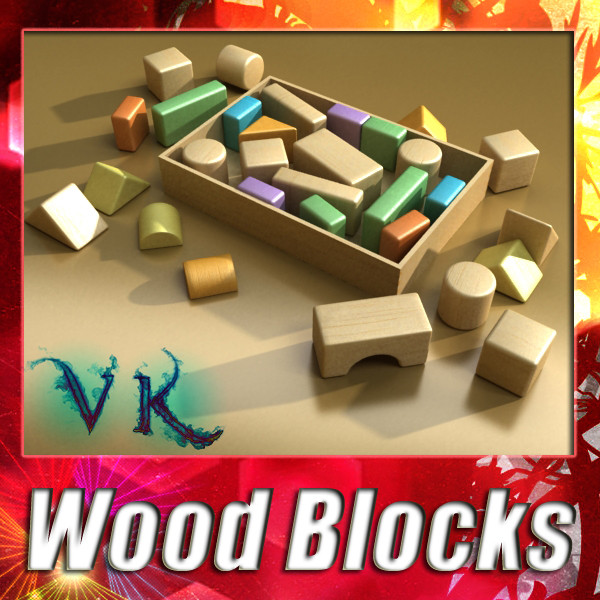 wooden toy blocks 3d model 3ds max fbx obj 131724