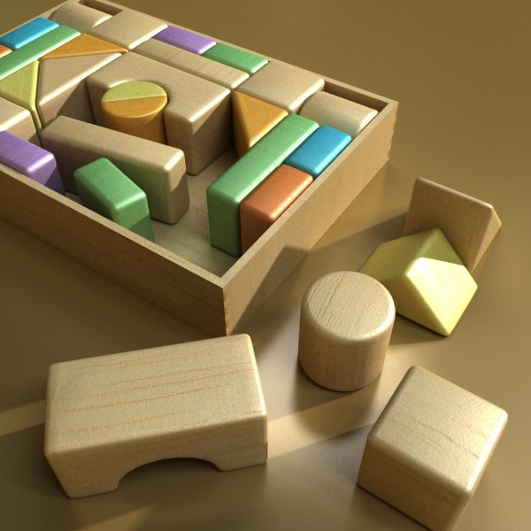 wooden toy blocks 3d model 3ds max fbx obj 131727