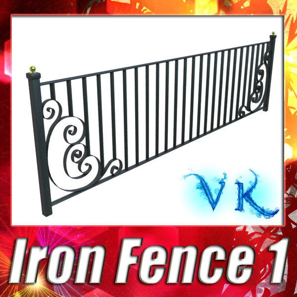wrought iron fence 01 high res 3d model 3ds max fbx obj 131886