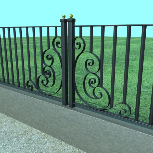 wrought iron fence 01 high res 3d model 3ds max fbx obj 131893