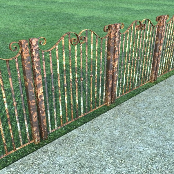 wrought iron fence 02 3d model 3ds max fbx obj 131904