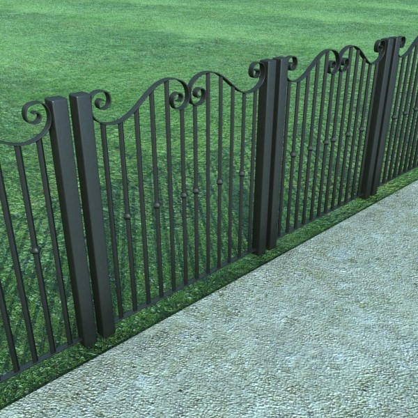 wrought iron fence 02 3d model 3ds max fbx obj 131905