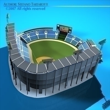 stadium baseball 3d model 3ds dxf c4d obj 85457