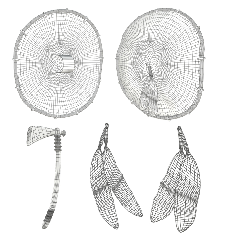 tomahawk and shield 3d model obj 150983