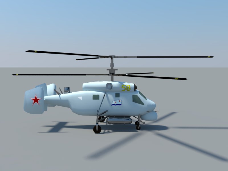 helicopter kamov ka-25 3d model 3ds dxf dwg skp obj 163574
