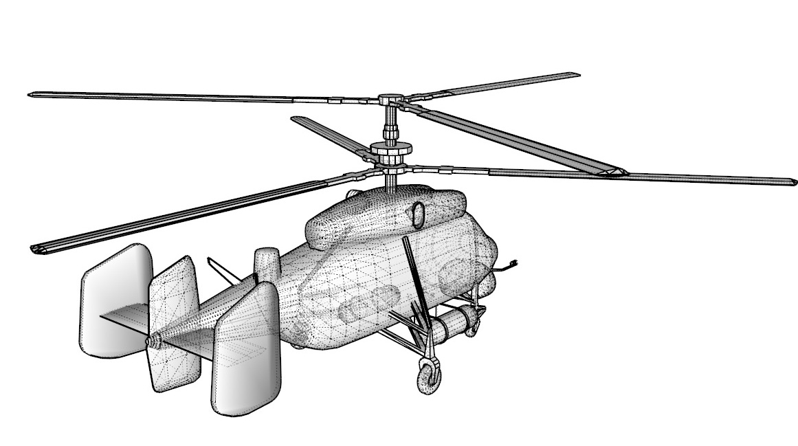 helicopter kamov ka-25 3d model 3ds dxf dwg skp obj 163579