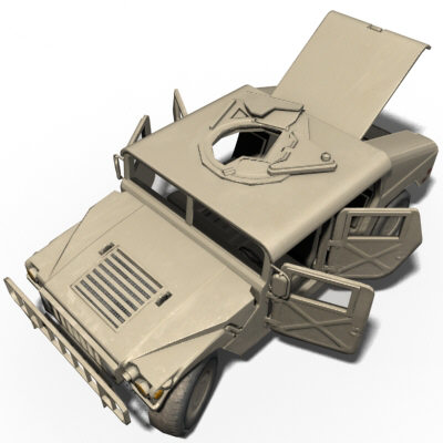 hmmwv (military humvee) normal mapped 3d model max 159158