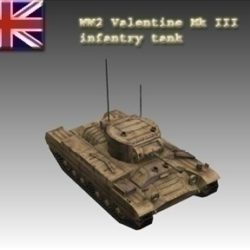ww2 british valentine mk iii infantry tank 3d model 3ds max x lwo ma mb obj 104211