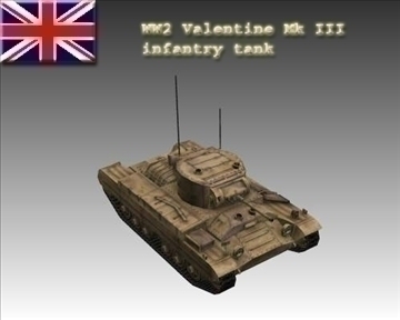 ww2 british valentine mk iii infantry tank 3d model 3ds max x lwo ma mb obj 104211