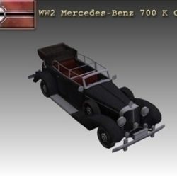 ww2 german mercedes benz 700 k 3d model 3ds max x lwo ma mb obj 104270