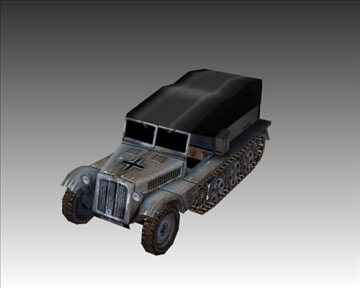 ww2 german sdkfz 111 half track 3d model 3ds max x lwo ma mb obj 103972