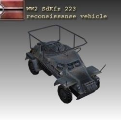 ww2 german sdkfz 223 recon vehicle 3d model 3ds max x lwo ma mb obj 103990