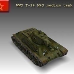 ww2 soviet t 34 m42 tank 3d model 3ds max x lwo ma mb obj 103923