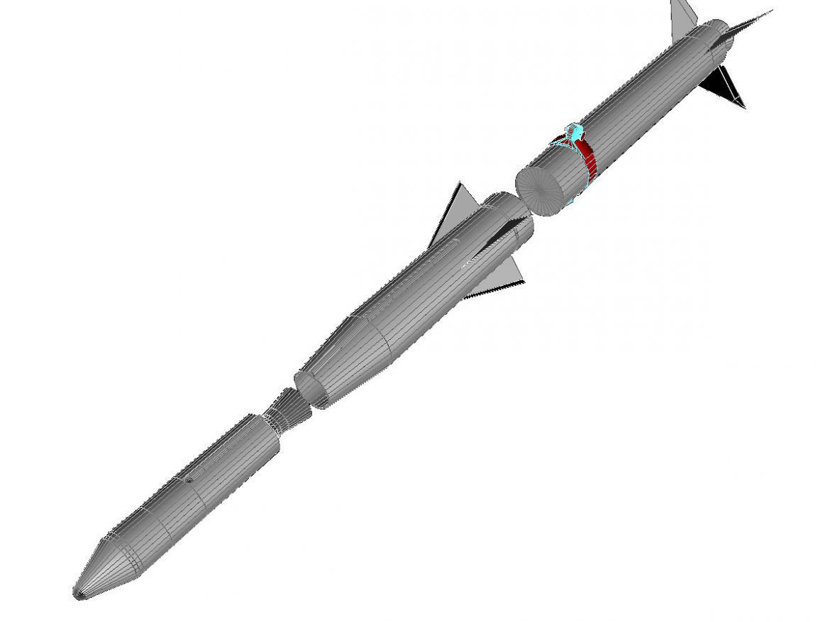 usaf blue scout jr rocket 3d model 3ds dxf cob x obj 153031