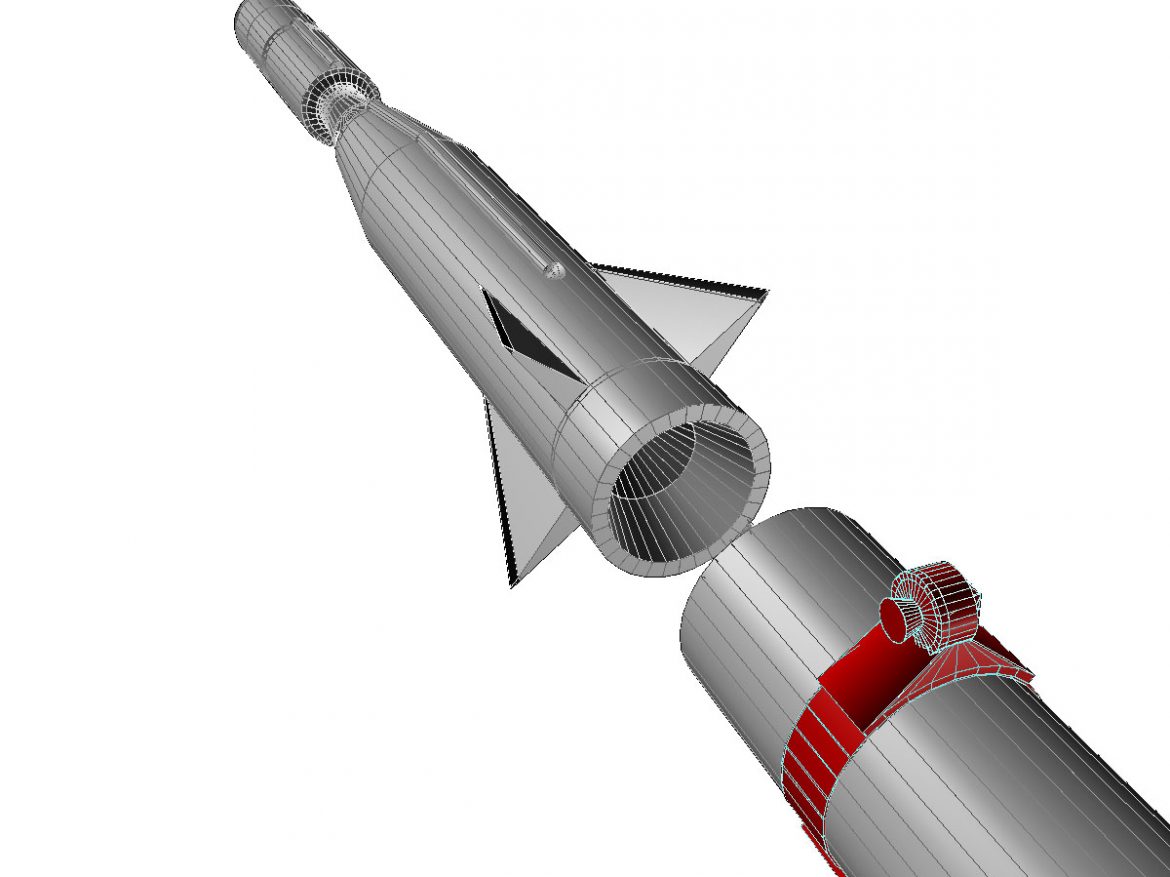 usaf blue scout jr rocket 3d model 3ds dxf cob x obj 153033