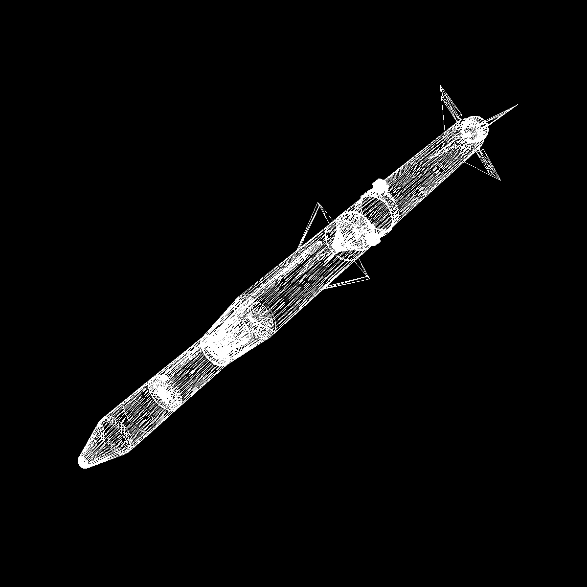 usaf blue scout jr rocket 3d model 3ds dxf cob x obj 153039