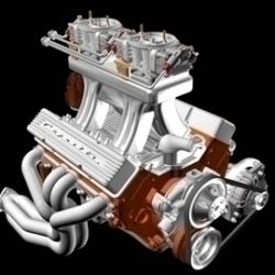 2x4 chevrolet engine 3d model 3ds dxf 98987