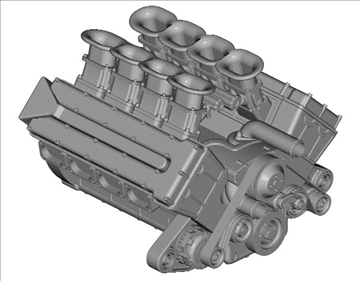 4 cam race engine 3d model 3ds dxf 99034