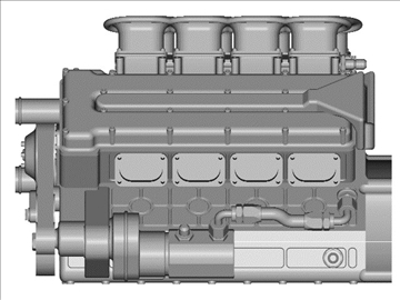 4 cam race engine 3d model 3ds dxf 99041