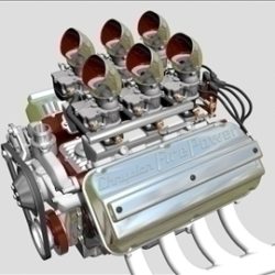 6 x 2 stromberg hemi v8 engine 3d model 3ds dxf 109561
