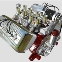 ardun flathead v8 engine 3d model 3ds dxf 98992