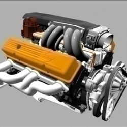 chevrolet tpi small block engine 3d model 3ds dxf 99002