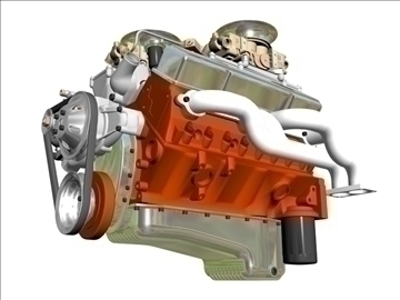 cross-ram chevrolet v8 engine 3d model 3ds 88834