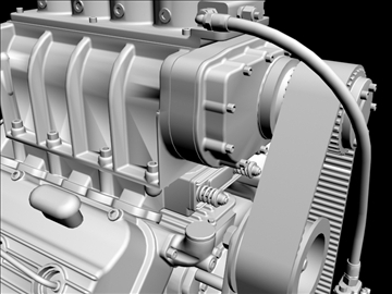 early hemi v8 with blower 3d model 3ds dxf 88181