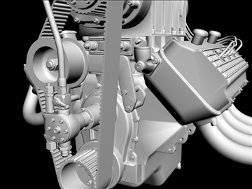 early hemi v8 with blower 3d model 3ds dxf 88182