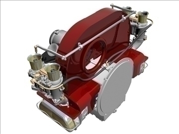 flat 4 weber carb engine 3d model max dxf 94629