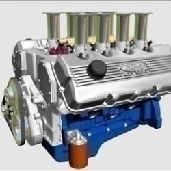 ford 427 sohc v8 engine 3d model 3ds 105546