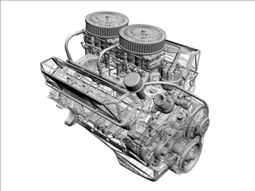 ford 427 v8 engine 3d model 3ds 105530