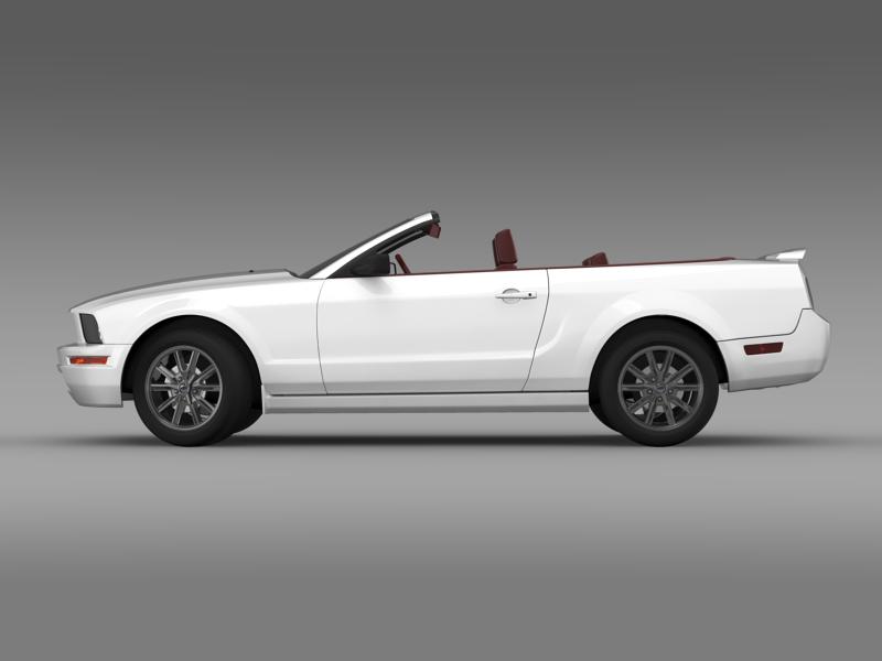 ford mustang convertible 2005 3d model 3ds max fbx c4d lwo ma mb hrc xsi obj 143200