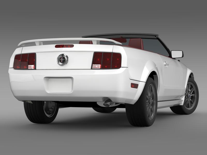 ford mustang convertible 2005 3d model 3ds max fbx c4d lwo ma mb hrc xsi obj 143203