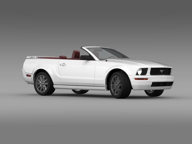 ford mustang convertible 2005 3d model 3ds max fbx c4d lwo ma mb hrc xsi obj 143207