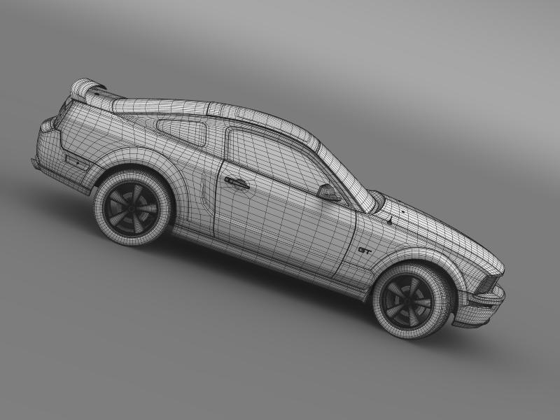 ford mustang glassroof gt 2009 3d model 3ds max fbx c4d lwo ma mb hrc xsi obj 143280