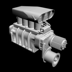 fuel injected gmc blower 3d model 3ds dxf 99086