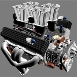 hilborn-injected chevrolet v8 engine 3d model 3ds dxf 88107
