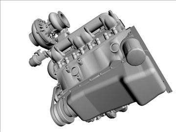 twin-turbo v8 engine 3d model 3ds dxf 96265