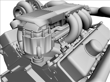 twin-turbo v8 engine 3d model 3ds dxf 96268