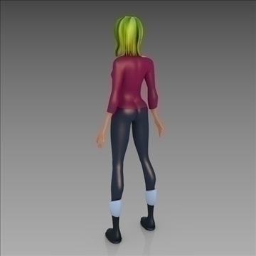 female toon character 3d model max fbx blend obj 111963